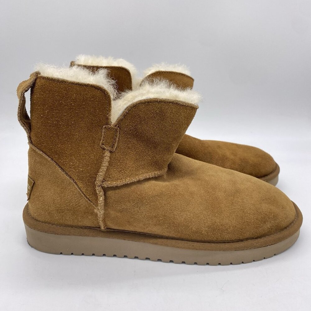 Koolaburra UGG Classic Ankle Boots Women 7 Brown Suede Shearling Lined 1015209 - Picture 2 of 13